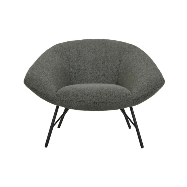 Felix Angled Arm Occasional Chair - Sage Boucle/Black Metal