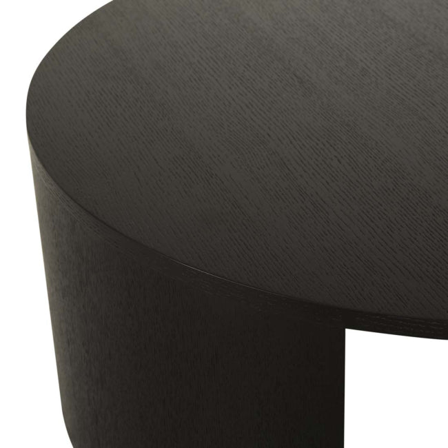 Oberon Crescent Coffee Table - Matt Black Oak - 900 X 900