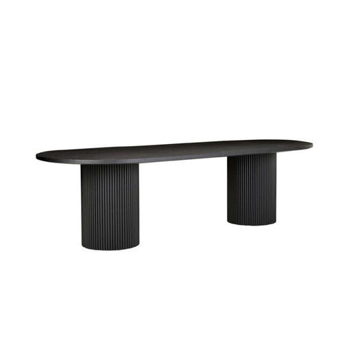 Benjamin Ripple Oval Dining Table - Matt Black - 2.8m