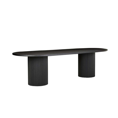 Benjamin Ripple Oval Dining Table - Matt Black - 2.2m