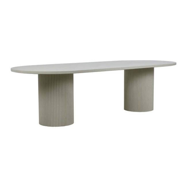 Benjamin Ripple Oval Dining Table - Putty - 2.8m