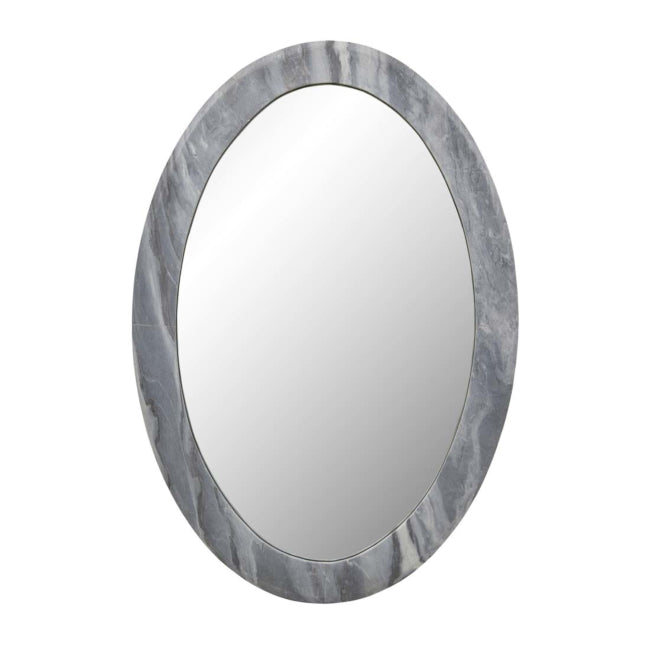 Rufus Oval Mirror - Dark Grey Marble