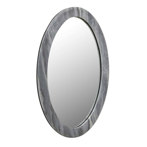 Rufus Oval Mirror - Dark Grey Marble
