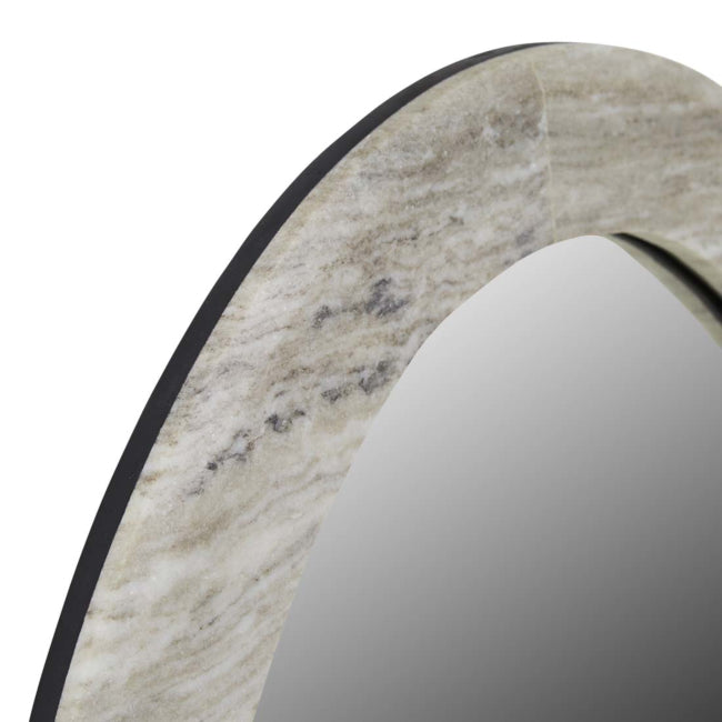 Rufus Oval Mirror - Oat Marble