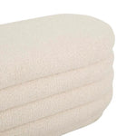 Kennedy Ribbed Oval Ottoman - Beige Boucle