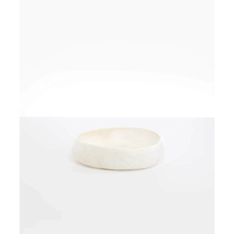 Medium Resin Rock Bowl - Swirl White Clear