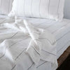 French Linen Carter Quilt Cover - White w' Charcoal Stripe