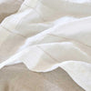 French Linen Carter Quilt Cover w/buttons - White w' Natural Stripe