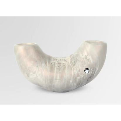 Medium Resin Horn Vase - Sandy Pearl