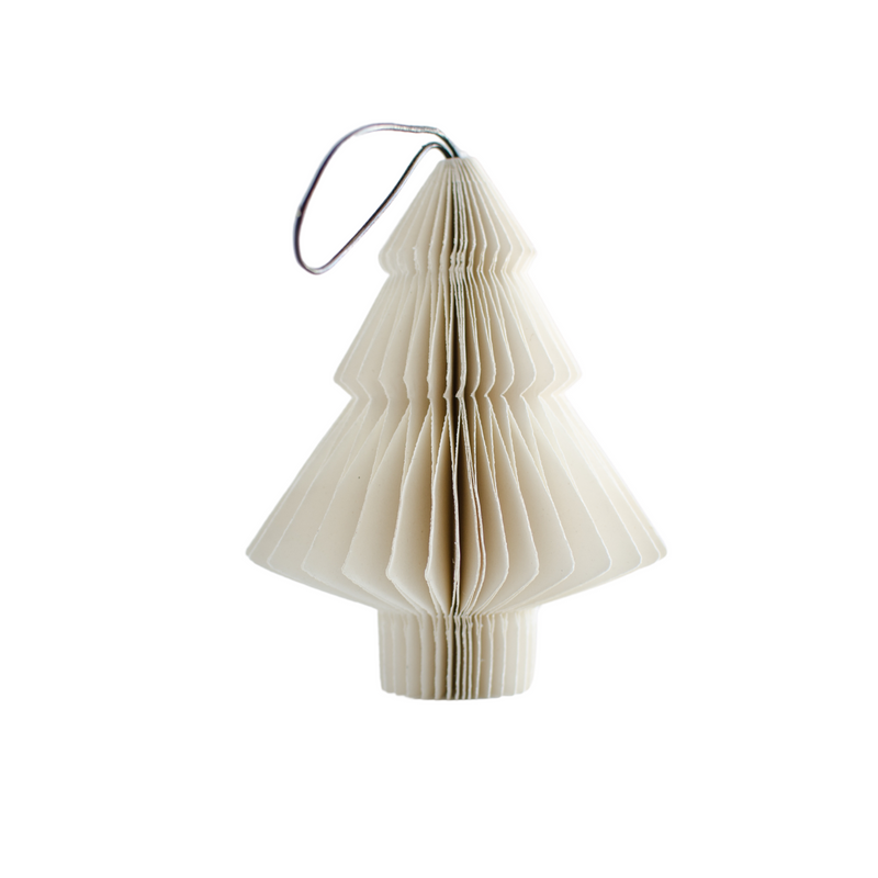 Off-White Paper Tree Ornament - H10cm