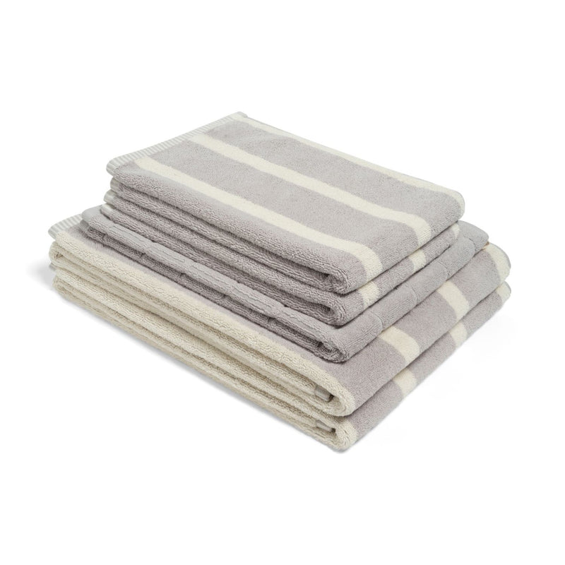 Bath Towel - Butter/Stone - Bold Stripe