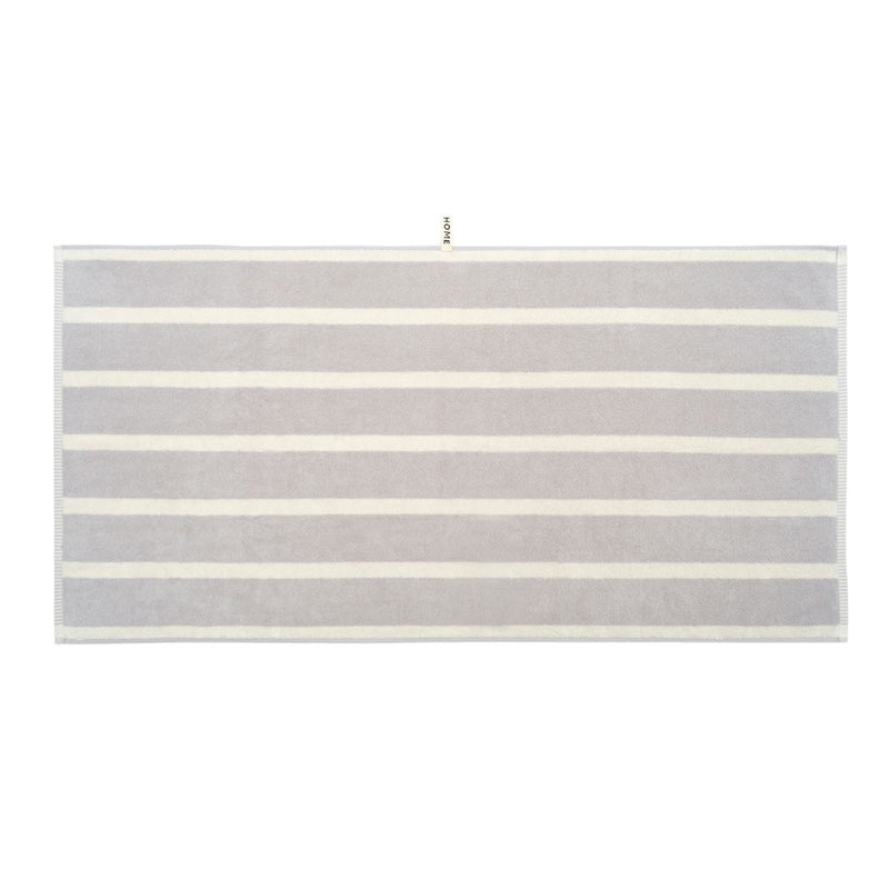 Bath Towel - Butter/Stone - Bold Stripe