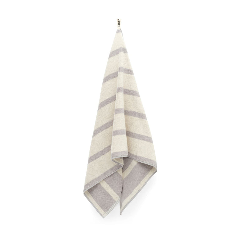 Bath Towel - Butter/Stone - Bold Stripe