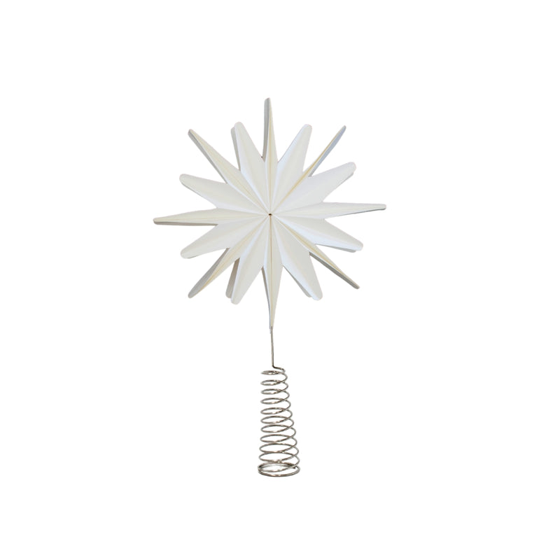 Tree Topper Star Off-White H35cm w Metal Coil