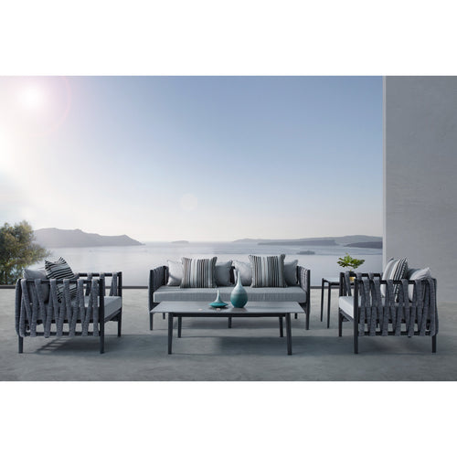 Kmode - Ollie Outdoor 3 Seater Sofa  - Black/Grey