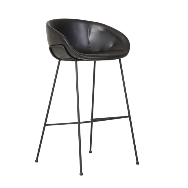 Duke Barstool - Vintage Tan PU - Black