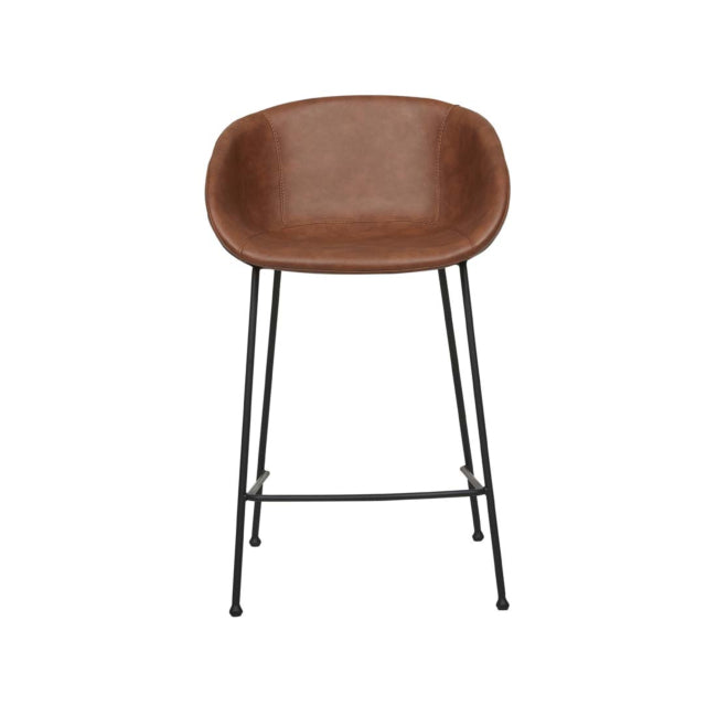 Duke Barstool - Vintage Tan PU - Black