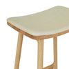 Tolv Odd Upholstered Barstool - Limestone Leather - Light Oak