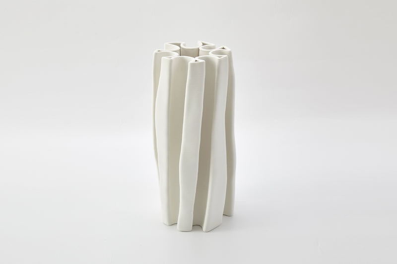 Box Pleat Vase Ivory