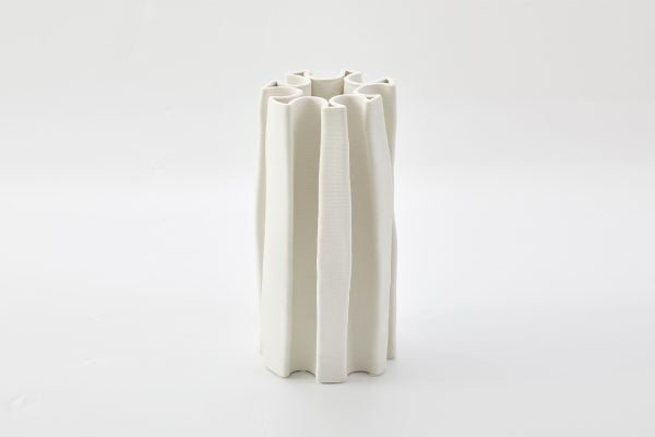 Box Pleat Vase Ivory