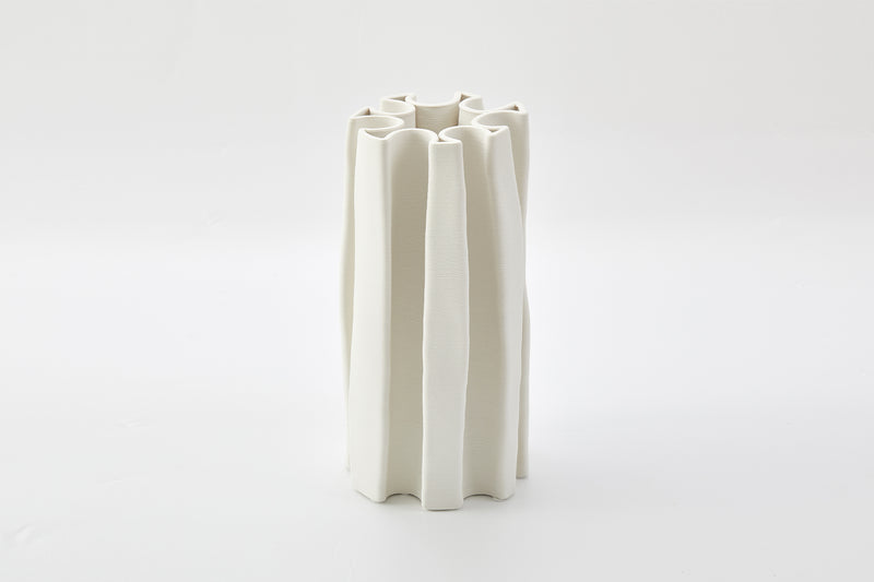 Box Pleat Vase Ivory