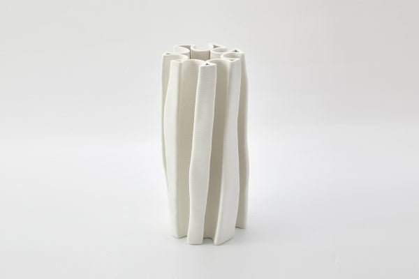 Box Pleat Vase Ivory