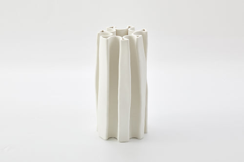 Box Pleat Vase Ivory