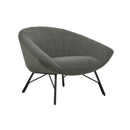 Felix Angled Arm Occasional Chair - Sage Boucle/Black Metal
