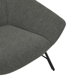 Felix Angled Arm Occasional Chair - Sage Boucle/Black Metal