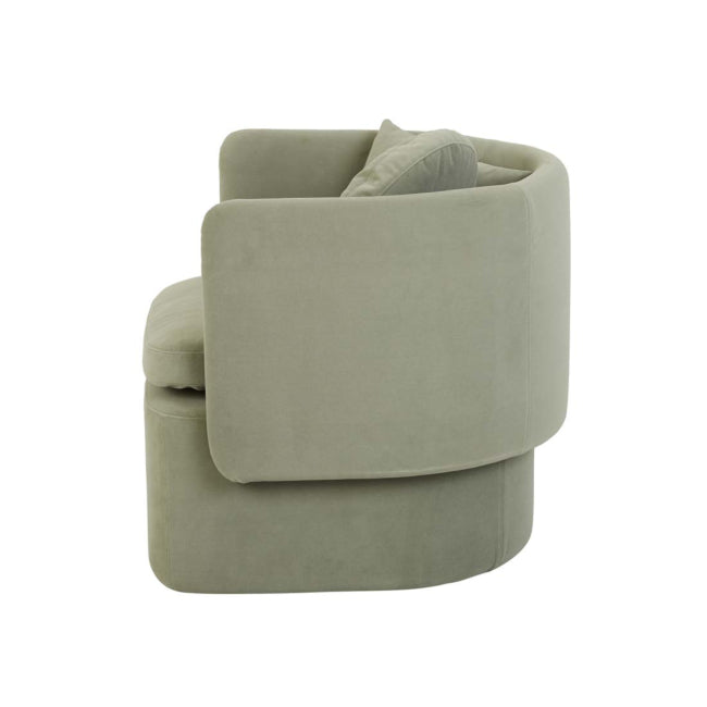 Hugo Bow Occasional Chair - Sage Velvet