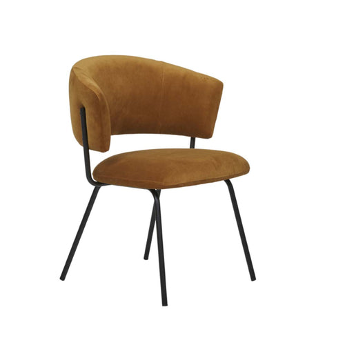 Mimi Dining Chair - Caramel Velvet Black