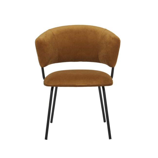 Mimi Dining Chair - Caramel Velvet Black