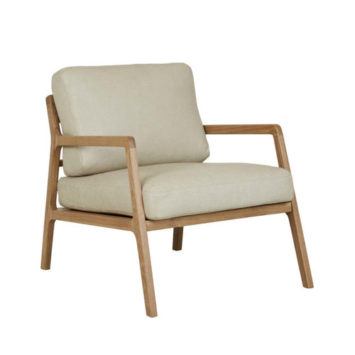 Tolv Nysse Occasional Chair - Limestone Leather - Light Oak