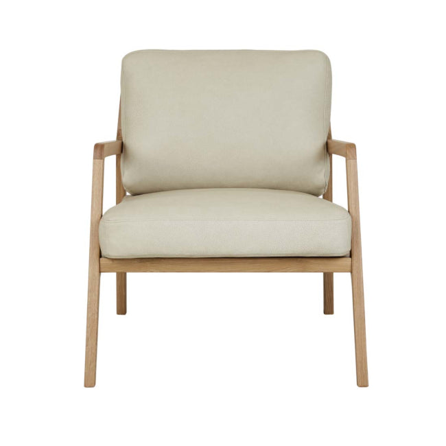 Tolv Nysse Occasional Chair - Limestone Leather - Light Oak