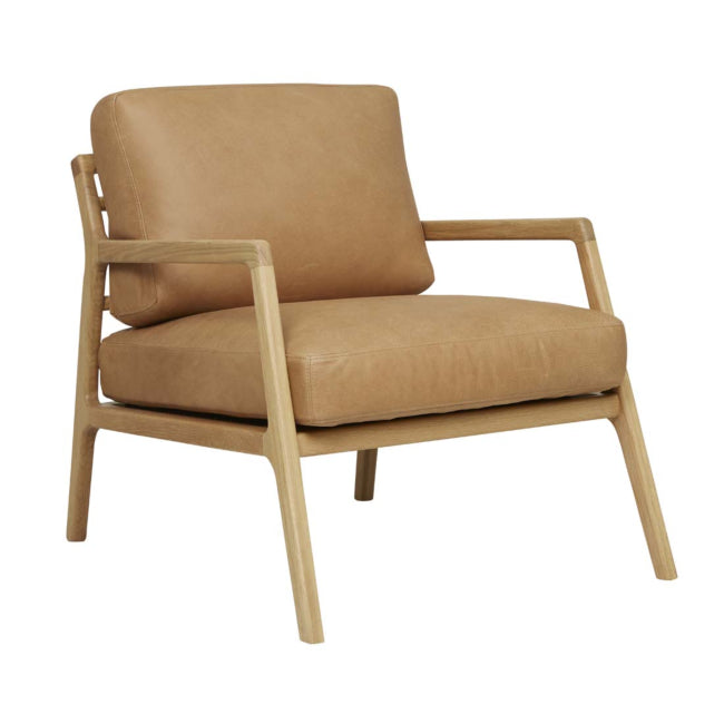Sketch Nysse Occasional Chair - Camel Leather/Light Oak