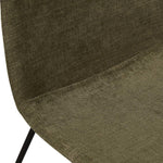 Smith Sleigh Dining Chair - Copeland Olive/Black Metal