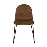 Smith Sleigh Dining Chair - Tan/Black Metal