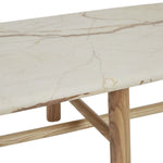 Artie Oval Marble Coffee Table - Brown Vein Marble - Natural Ash