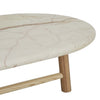 Artie Oval Marble Coffee Table - Brown Vein Marble - Natural Ash