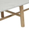Artie Oval Marble Coffee Table - Matt White Marble - Natural Ash