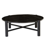 Artie Coffee Tables - Black Vein Marble - Matt Black Oak