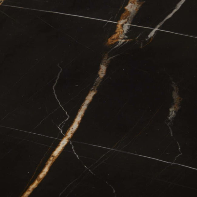 Artie Coffee Tables - Black Vein Marble - Matt Black Oak