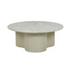 Artie Wave Ripple Coffee Table - Matt White Marble - Putty