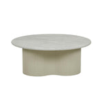 Artie Wave Ripple Coffee Table - Matt White Marble - Putty