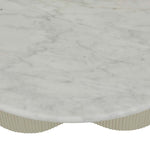 Artie Wave Ripple Coffee Table - Matt White Marble - Putty