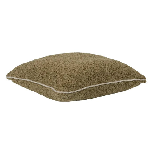 Hugo Square Cushion - Moss Sherpa - Driftwood