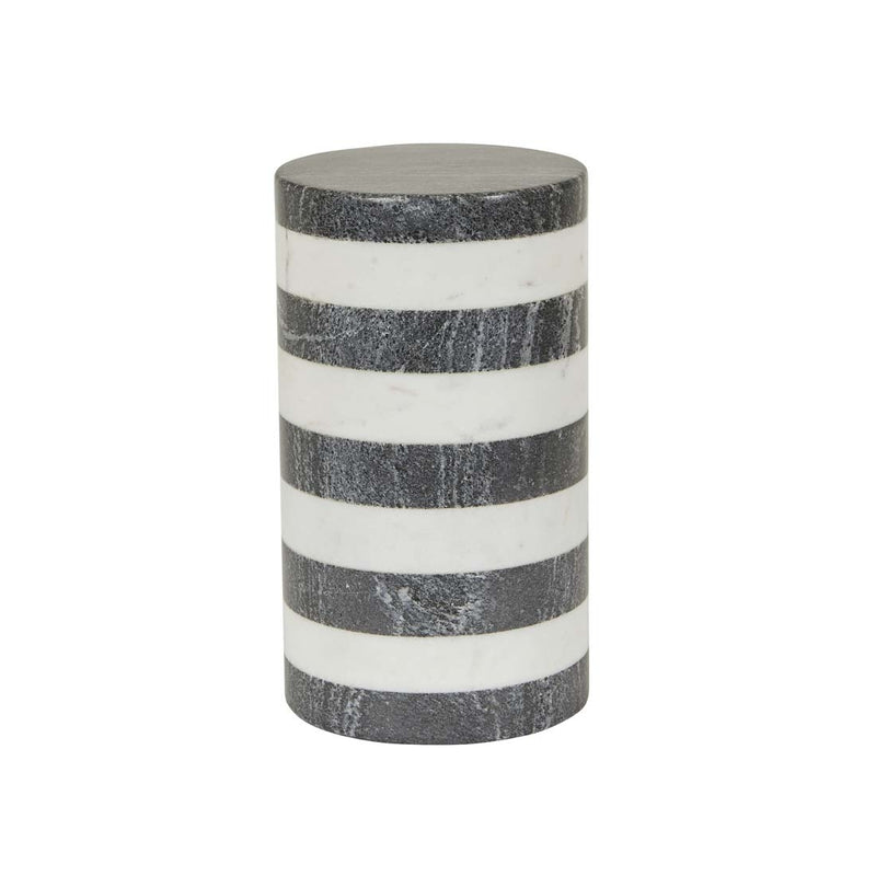 Rufus Stripe Sculpture - Black Marble - White Marble