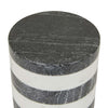 Rufus Stripe Sculpture - Black Marble - White Marble