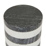 Rufus Stripe Sculpture - Black Marble - White Marble