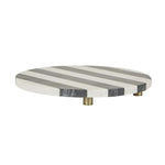 Rufus Stripe Tray - Black Marble - White Marble